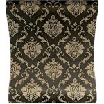 IMPOL TRADE 9433 Samolepící tapety zámecký vzor zlatý na černém podkladu 45 cm x 10 m – Hledejceny.cz