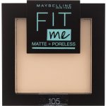 Maybelline Fit Me Powder Rozjasňující pudr 105 Natural Ivory 9 g – Hledejceny.cz