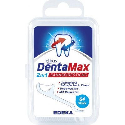 Edeka Elkos Dentamax Ústní párátka plasová s dentální nit 64 ks – Zboží Mobilmania