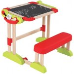 Dřevěná školní lavice Activity 2v1 Smoby skládací s oboustrannou tabulí a 61 doplňky > – Sleviste.cz