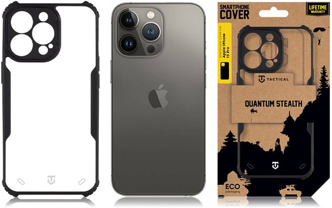 Pouzdro AppleMix TACTICAL Quantum Stealth pro Apple iPhone 11 - odolné - plastové / gumové - průhledné / černé