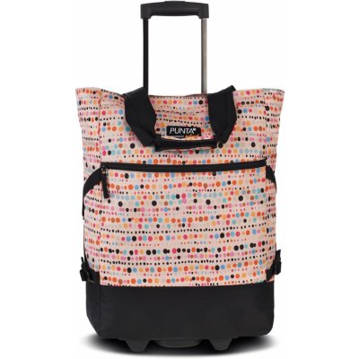PUNTA wheel Nákupní taška na kolečkách 10008-3998 meruňková s barevnými puntíky