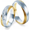 Prsteny Savicki Snubní prsteny dvoubarevné zlato kulaté SAVOBR302