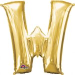Amscan balónek písmeno W 86 cm zlatý