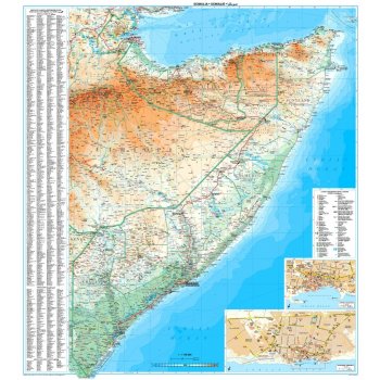 Gizi Map Somalia (Somálsko) - nástěnná mapa 94 x 86 cm Varianta: bez rámu v tubusu, Provedení: laminovaná mapa v lištách