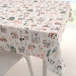 Biante bavlna čtvercový ubrus Sandra SA-563 Zvířátka na farmě na bílém 140x140 cm – Zboží Dáma