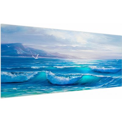 Obraz - Olejomalba moře s racky, jednodílný 200x100 cm – Zboží Dáma