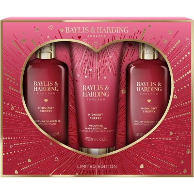 Baylis & Harding Midnight Cherry pěna do koupele 300 ml + sprchový krém 300 ml + tělové mléko 200 ml – Sleviste.cz