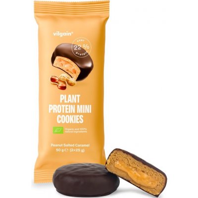 Vilgain Plant Protein Mini Cookies Arašídy se slaným karamelem 50 g – Zboží Dáma