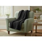 Mybesthome Přehoz na křeslo sedačku FLANELA černá 70 x 160 cm – Hledejceny.cz