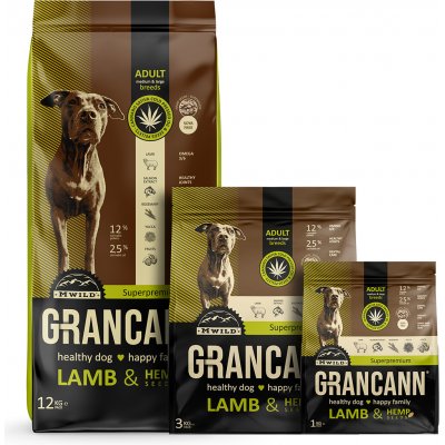 Grancann Lamb & Hemp seeds Adult Medium & Large breeds 12 kg