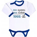 Body s potiskem New Baby 50% MAMINKA + 50% TATÍNEK 100% JÁ modré – Zboží Dáma
