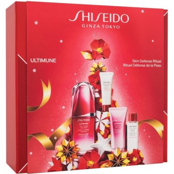 Shiseido Ultimune energizující a ochranný koncentrát na obličej 50 ml + aktivní čisticí pěna 15 ml + čisticí pleťová voda 30 ml + krém na ruce 40 ml dárková sada