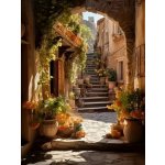 Norimpex diamantové malování Ulička zdobená květinami 30 x 40cm – Sleviste.cz