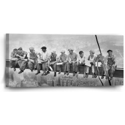 Sablio Obraz Zedníci na traverze - 110x50 cm