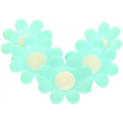 plastový knoflík kytička tyrkysová – Zboží Dáma