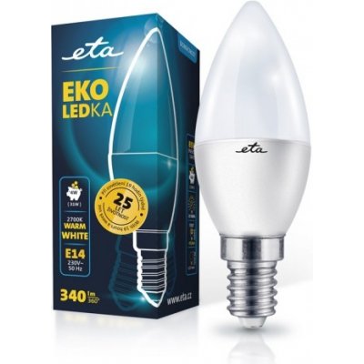 ETA žárovka LED EKO LEDka sviečka 4W, E14, teplá biela