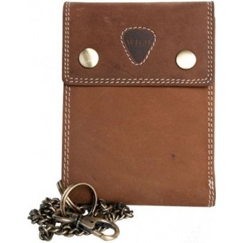 Wild Celokožená světle peněženka s 45 cm dlouhým řetězem a karabinkou