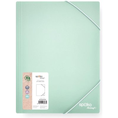 Spoko Složka tříklopá Releaf A4 s gumičkou zelená – Zboží Živě