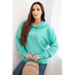 Kesi dámská mikina s kapucí a klokaní kapsou z bavlny camelová Tyrkysová – Zboží Mobilmania
