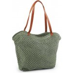 Prima-obchod Háčkovavá kabelka z rafie lýka se zipem 47x36 cm 2 zelenkavá – Zboží Dáma