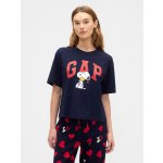 Gap tričko & Peanuts Snoopy tmavě modrá – Zboží Mobilmania