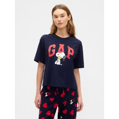 Gap tričko & Peanuts Snoopy tmavě modrá – Zboží Mobilmania