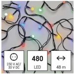 EMOS Vánoční osvětlení 480 LED cherry řetěz kuličky 48 m venkovní i vnitřní multicolor časovač D5AM07 – Hledejceny.cz