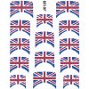 Zdobení nehtů Samolepky na nehty 3D Anglická vlajka