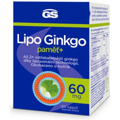 GS Lipo Ginkgo paměť+ 60 mg 60 kapslí – Hledejceny.cz