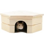 Vlastimil Morávek Domek dřevo morče rohový 21 x 21 x 12 cm – Zboží Mobilmania