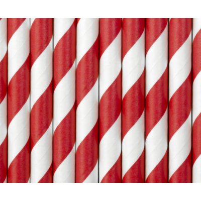 PartyDeco Papírové brčka červené 10 ks – Sleviste.cz