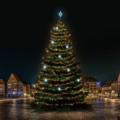 DECOLED LED světelná sada na vánoční stromy vysoké 21-23 m teplá bílá s ledově bílými dekory EFD05 – Hledejceny.cz
