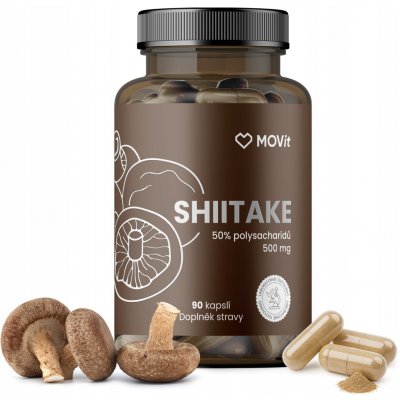 MOVit Shiitake 50% polysacharidů 500 mg 90 kapslí – Hledejceny.cz