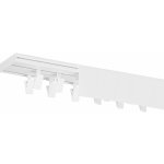 Dekodum Stropní kolejnice z PVC dvouřadá bílá s krytem 350 cm na žabky – Zboží Mobilmania