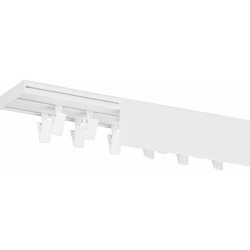 Dekodum Stropní kolejnice z PVC dvouřadá bílá s krytem 380 cm na žabky