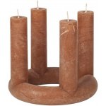 Kulatý adventní svícen 4 svíčky průměr 20 cm Broste LUCILLE světle hnědý