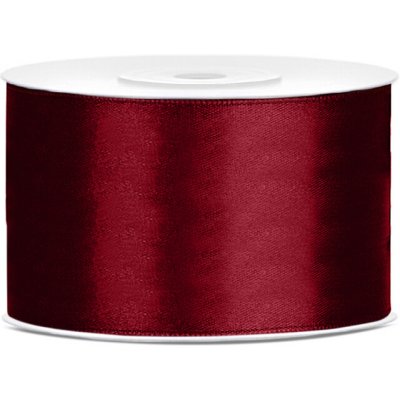 PartyDeco Stuha saténová červená tmavá, 38 mm x 25 m – Zboží Dáma