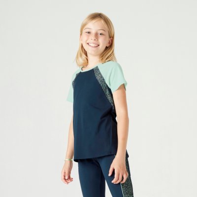 Domyos dívčí prodyšné tričko S500 námořnické modré s potiskem