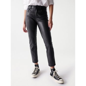 Salsa Jeans Nappa dámské zkrácené koženkové kalhoty černé