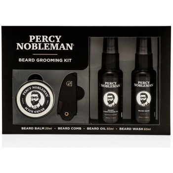 Percy Nobleman Beard Care šampon na vousy 30 ml + olej na vousy 30 ml + vosk na knír 20 ml + hřebínek na vousy dárková sada