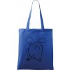 Nákupní taška a košík Plátěná taška Handy Crazy Pes modrá černý motiv