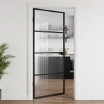 OMAXI Domovní dveře 93 x 201,5 x 3,5 cm Hliník a tvrzené sklo 397903 – Hledejceny.cz