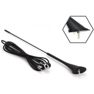 Autoanténa 40cm 5mm adaptér 3m šňůra ANT07 | Zboží Auto