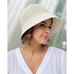 Dámský letní háčkovaný klobouk Krumlovanka Cloche přízový P-3231 černá smetanová – Zboží Mobilmania