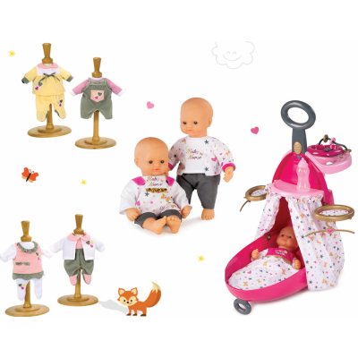 Smoby Prebaľovací vozík pre bábiku Baby Nurse s postieľkou+bábika+3ks šaty 220316-5 – Zbozi.Blesk.cz