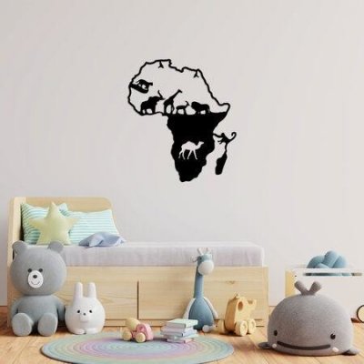 Wallity Decorative Metal Wall Accessory Animals Of Africa - 454 Black