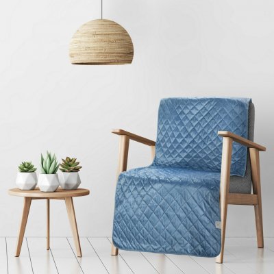 Design 91 PŘEHOZ NA KŘESLO D91 LUIZ 5 70X160 CM SVĚTLEMODRÁ – Zboží Dáma
