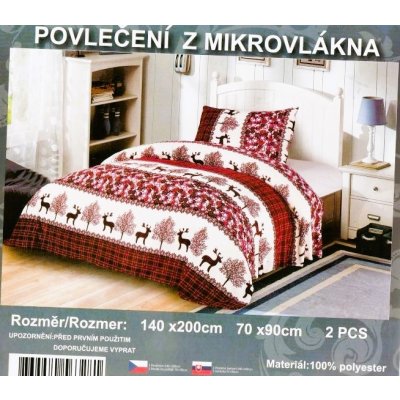 Fashion Mikro flanel povlečení červené barvy 01 Červená 140x200 70x90 – Zbozi.Blesk.cz