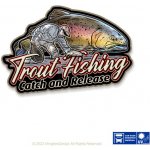 4anglersdesign Rybářská samolepka na auto Pstruh – Zboží Živě